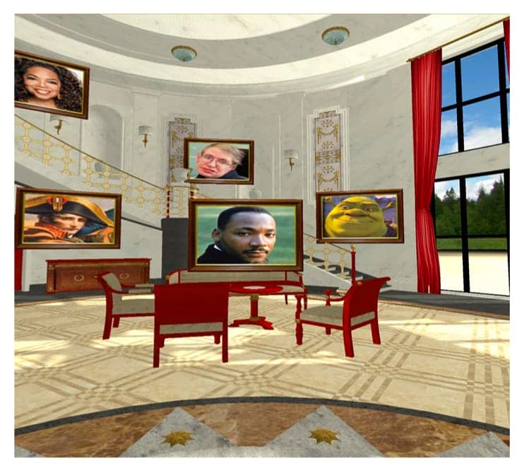 A Virtual Memory Palace used to test recall of famous faces