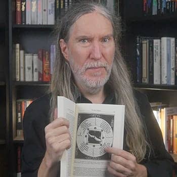 Anthony Metivier holding a Memory Wheel created for memory training by Jacobus Publicius