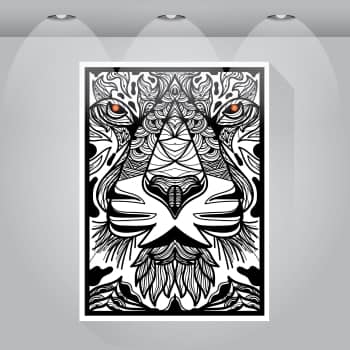 Image of a tiger painting in an art gallery