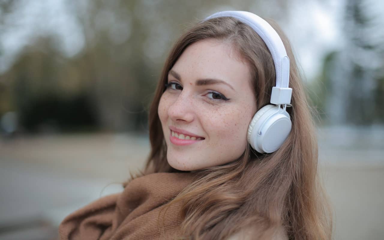 Woman with headphones