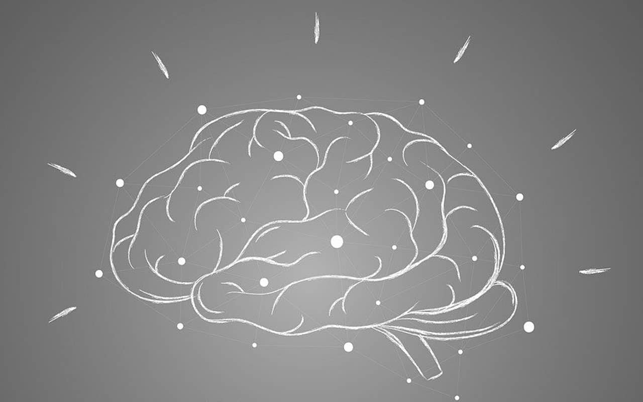 A chalk drawing of a human brain. Dementia and other memory disorders negatively affect the brain.