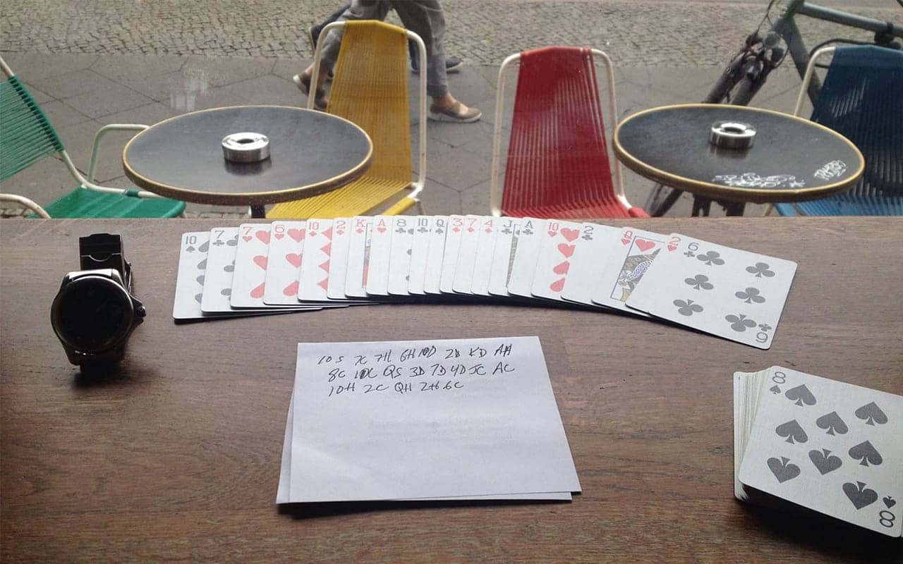 Card Memorization Practice in a Berlin Cafe