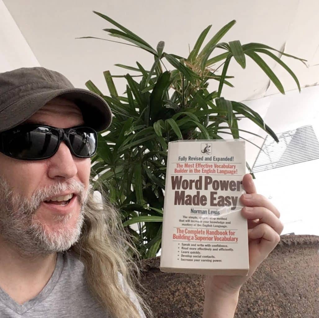 Anthony Metivier holding Word Power Made Easy