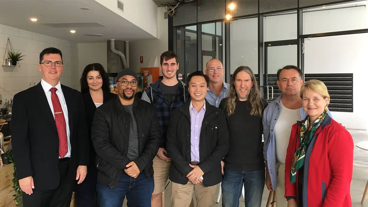 Image of Anthony Metivier helping some local entrepreneurs use Thinkific in Brisbane