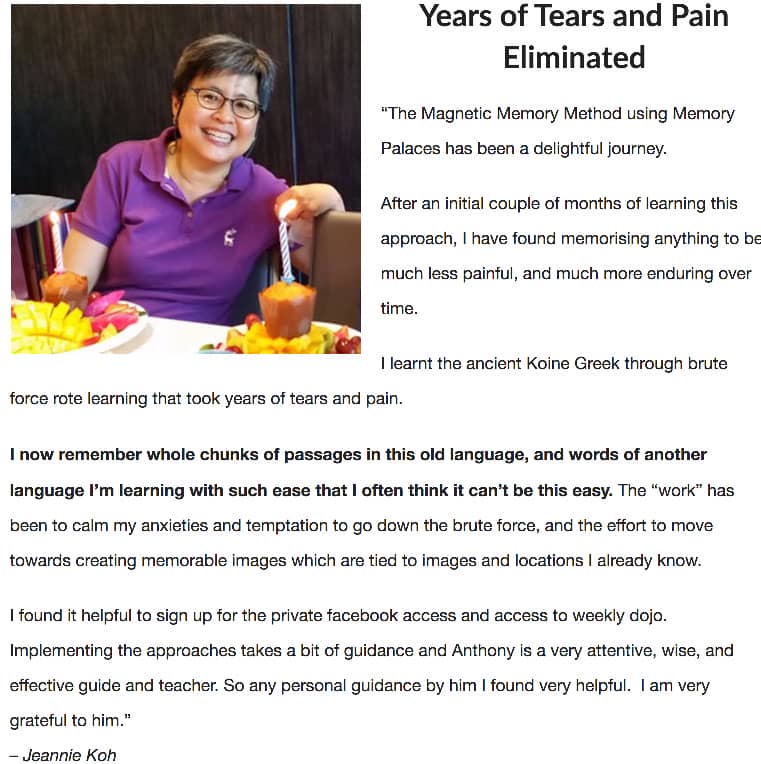 Jeannie Koh Magnetic Memory Method Review for Bible Memorization