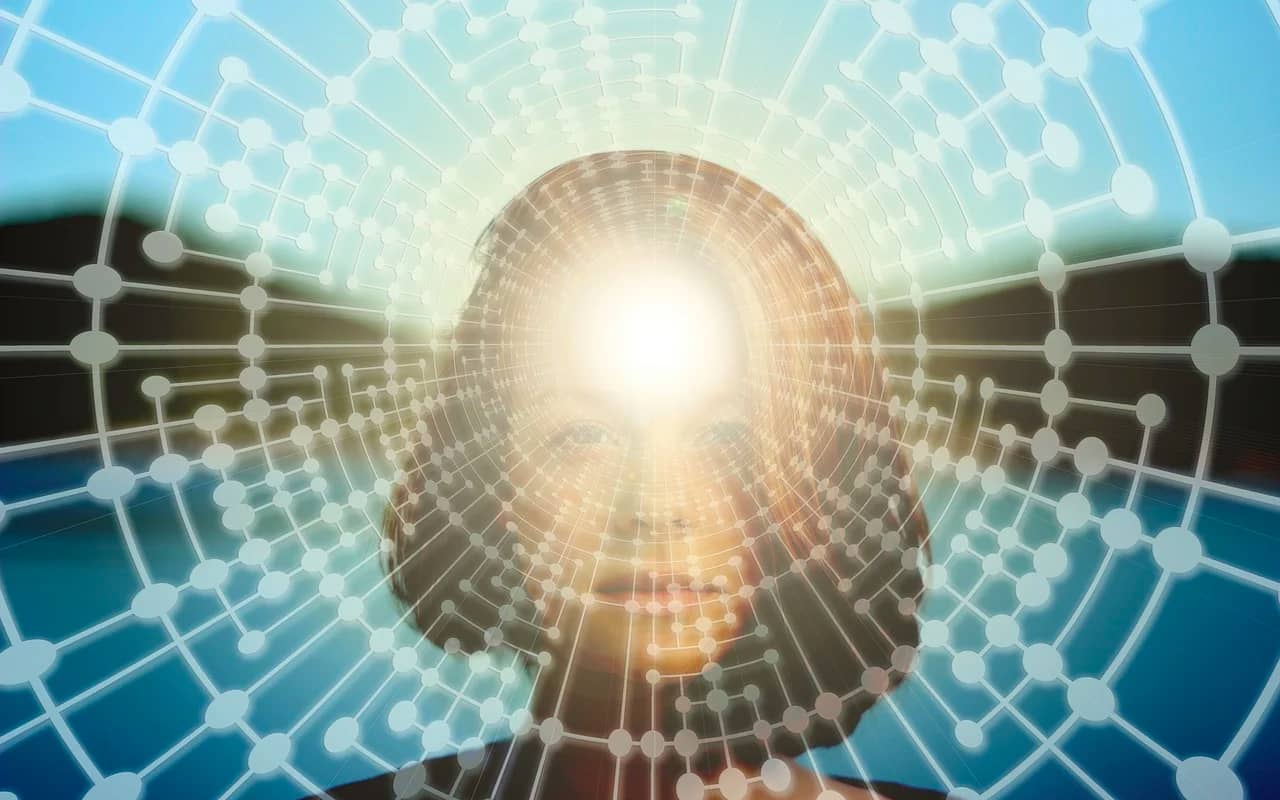 lights come from a woman's brain