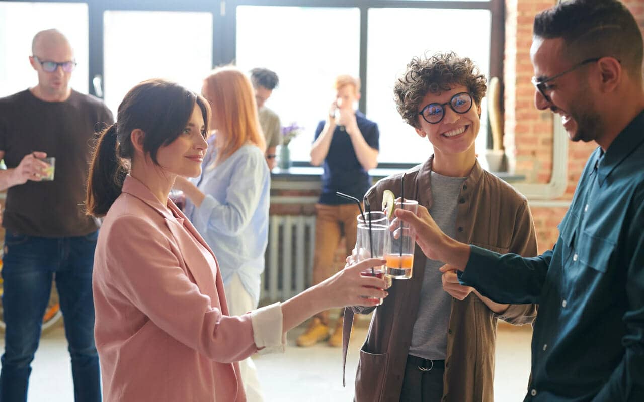 meeting people and having drinks