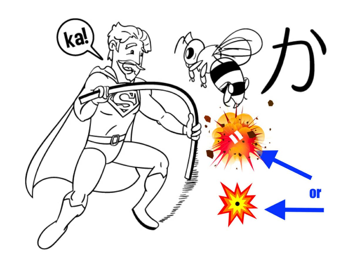 mnemonic example for the hiragana dakuten and handakuten diacritical marks