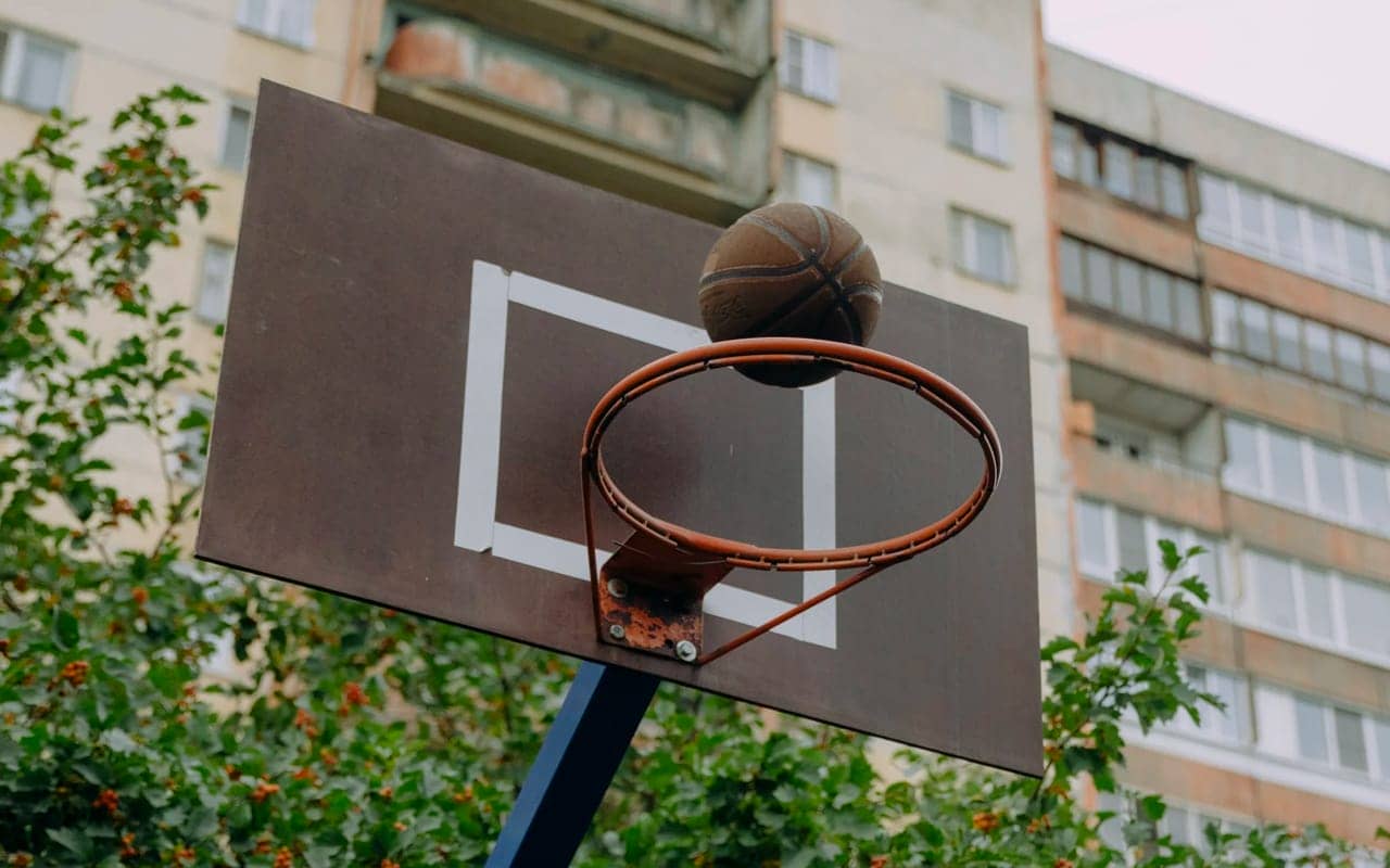 old brown basketball board