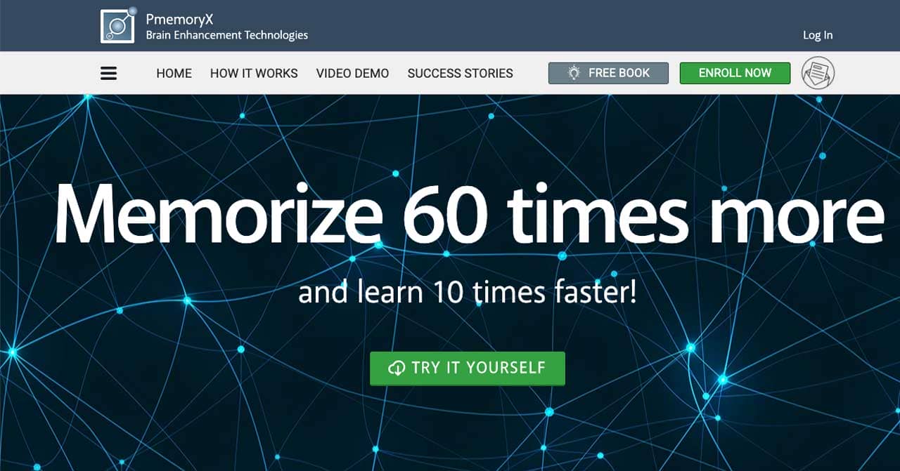 The Pmemory website home page.