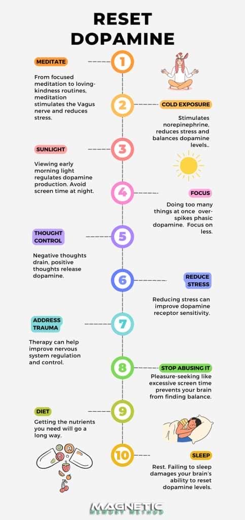 Reset dopamine levels infographic by Anthony Metivier