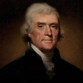 Thomas Jefferson's presidential portrait feature image for post about Jefferson as a polymath