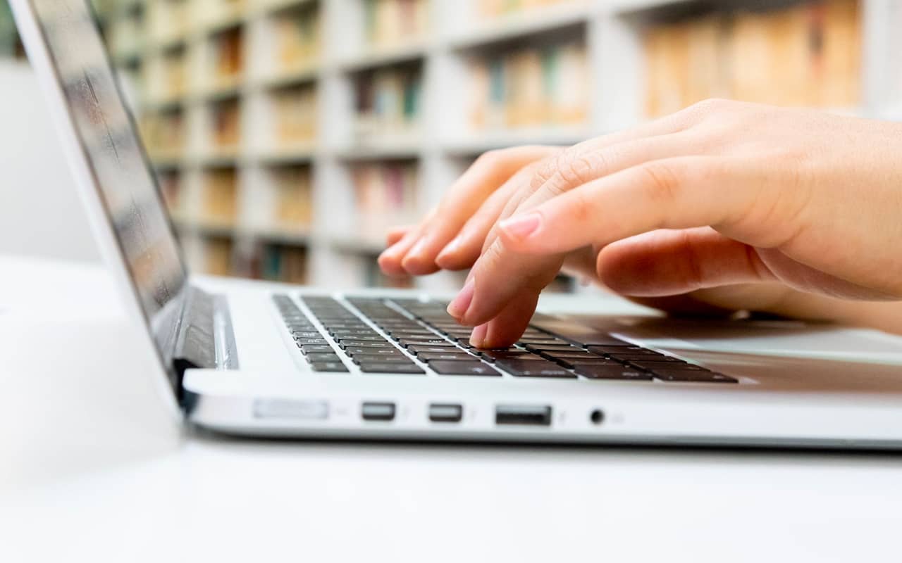 writing on a computer